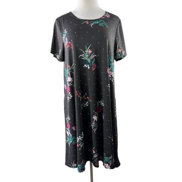 LuLaRoe Dresses & Skirts - Lularoe Jessie Dress Pockets Scoop Neck Dot Floral Short Sleeve Plus Size 3XL